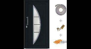 vidaXL - Voordeur - 88x200 - cm - antraciet