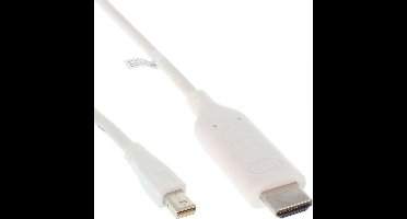 Premium Mini DisplayPort 1.2 naar HDMI 1.4 kabel (4K 30 Hz) / wit - 1 meter