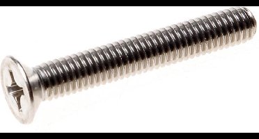 Metaalschroef platverzonken kop phillips RVS A2 m6 x 10mm