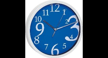 TFA Dostmann 60.3034.06 - Wandklok - Analoog - Sluipende secondewijzer - Modern - Kunststiof - Glas - Blauw - Wit