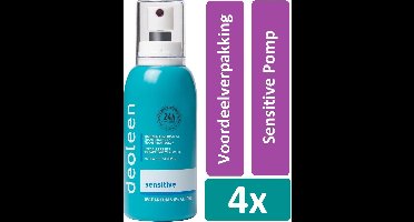 Deoleen Deodorant Spray 75 ml Sensitive Pomp 4 stuks Voordeelverpakking
