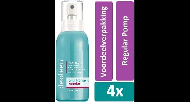 Deoleen Deodorant Spray 75 ml Regular Pomp 4 stuks Voordeelverpakking