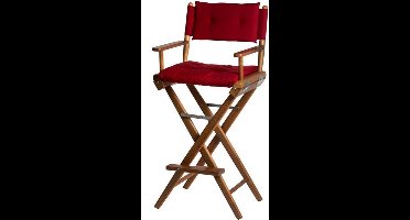 Stuurstoel Hoog Teak DeLuxe met Bordeaux kussenset