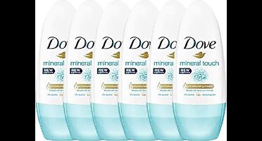 DOVE DEO ROLL-ON 6 x 50ML MINERAL TOUCH