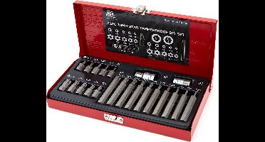 AOK 22 Delige Slagvaste Professionele Torx bitset met 3/8” en ½” Adapter