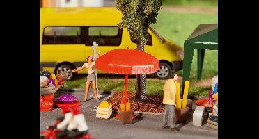 Faller - Parasols, tafels, banken - modelbouwsets, hobbybouwspeelgoed voor kinderen, modelverf en accessoires