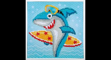 Vervaco - Diamond painting kit - Surfende haai - PN-0183266 - - Borduurpakket volwassenen - Borduurpakket kind