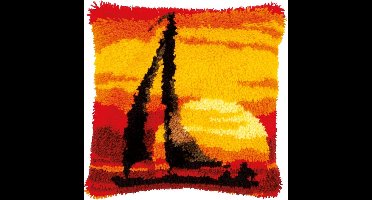 Knoopkussen kit Zonsondergang op de zeilboot - Vervaco - PN-0179002