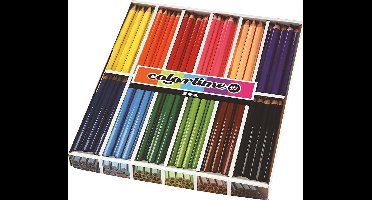Colortime kleurpotloden, vulling: 5 mm, kleuren assorti, Jumbo, 144 assorti