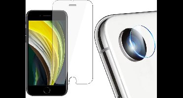 Screenprotector geschikt voor iPhone SE 2022 / 2020 / 8 / 7 + Camera Lens Protector - GlassGuard Screen Protector