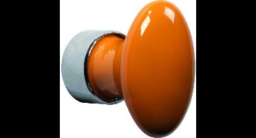 Artitec Wallebroek Meubelknop ovaal porselein 33mm glans nikkel/oranje