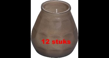 12 stuks Bolsius Twilights taupe glazen kaarsen 104/99 (70 uur)