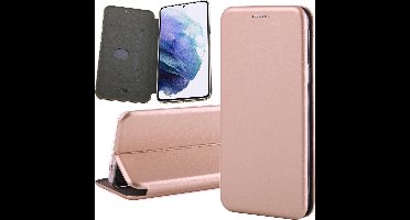 Hoesje geschikt voor Samsung Galaxy S21 Plus - Book Case Kunstleer ThinShield Roségoud