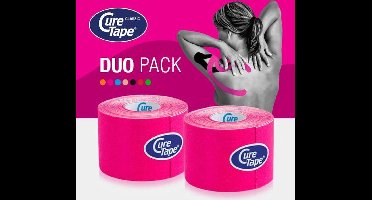 CureTape® Classic voordeelset - Roze - Kinesiotape – 2 rollen - 5cm x 5m - Elastische tape - FysioTape - Kinesiologie Tape - Cure Tape