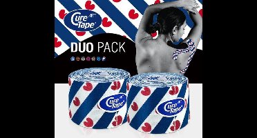 CureTape® Art Friesland - Kinesiotape - Voordeelset 2 rollen 5cm x 5m - Fryslân - Kinesiotape met print van de Friese vlag - Elastische tape voor blessurebehandeling