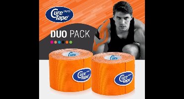 CureTape® Sports voordeelset Oranje - Kinesiotape - 25% extra kleefkracht - 5 cm x 5 m - cure tape extra strong - fysiotape - kinesiologie tape - elastische viscose met extra kleefkracht - geschikt voor sport
