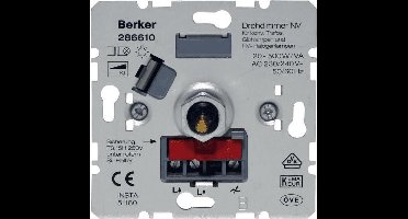 Berker dimmer 500W 286610 voor gloeilampen halogeenlampen en draadgewikkelde transformators