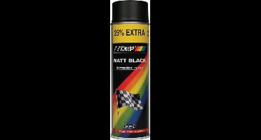 Motip verf spuitverf Mat zwart sneldrogend 500 mL voor metaal , hout, aluminium en steen - 25 % EXTRA