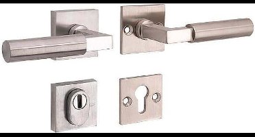 Veiligheidsgarnituur - Nikkel mat ongelakt - Mi Satori - Mi Satori kruk/kruk op - SKG Bauhaus mat nikkel / mat nikkel PVD rechts