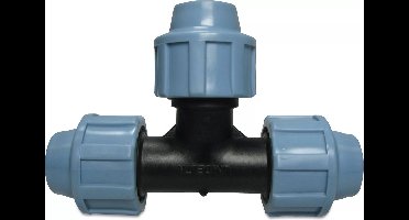 Unidelta T-stuk 90° PP 40 mm knel 16bar zwart/blauw DVGW/KIWA/WRAS