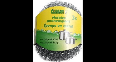 Pannenspons Metaal Set à 3 stuks