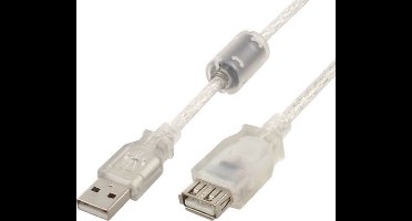 Premium USB-verlengkabel, 0.75 meter<br />Transparant