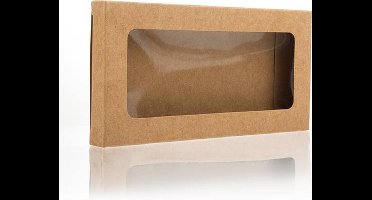 Kraftdoosjes met Venster 10,2x2,1x13,8cm (25 stuks)