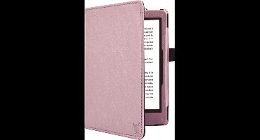 Hoes geschikt voor Kobo Nia - Book Case Kunstleer Wallet Cover Hoesje Roségoud