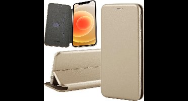 Hoesje geschikt voor iPhone 12 Mini - Book Case Kunstleer ThinShield Goud