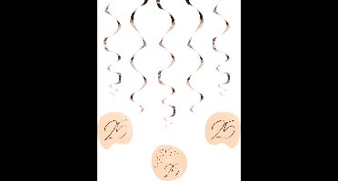 Folat - Hangdecoratie Elegant Lush Blush 25 Jaar - 5 stuks