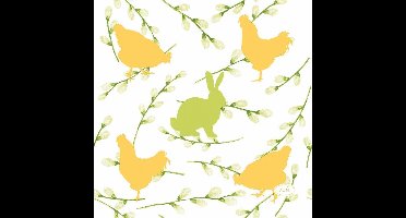 Duni Servetten Pasen 24 X 24 Cm Papier Wit 20 Stuks