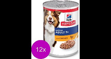 Hill'S Science Plan Canine Hondenvoer Blik Mature Adult - Kip - 370 gr - 12 Stuks
