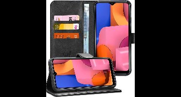 Hoesje geschikt voor Samsung Galaxy A20s - Book Case Kunstleer Pasjeshouder Zwart