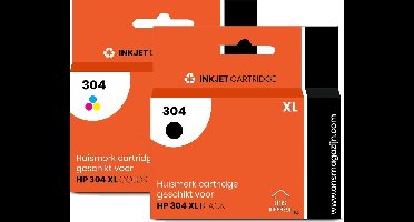 G&G HP 304 XXL Capaciteit - Huismerk Inktcartridge - Zwart / Kleur - Maximale Inhoud - Geschikt voor HP Envy 5010 / 5020 / 5030 / 5032 - HP Deskjet 2620 / 2621 / 2622 / 2623 / 3720