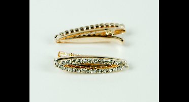 Duckklem ovaal rosékleurig strass