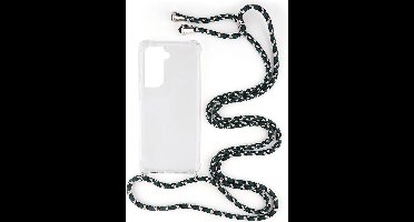 Shop4 - Samsung Galaxy S21 Plus Hoesje - Zachte Back Case met Koord Camouflage Groen