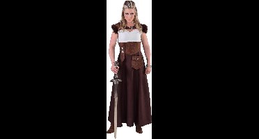 Magic Design Verkleedjurk Viking Dames Polyester Bruin Maat Xl