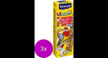 Vitakraft Valkparkiet Kracker - Vogelsnack - Fruit - 3 x 2 st
