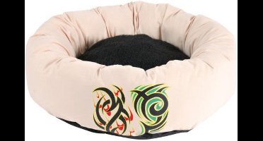 Ronde Mand voor Kat of Hond - Titus - 50 cm - Beige/Zwart