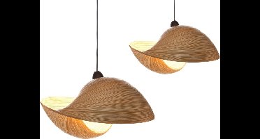 Handmade Design Hanglamp woonkamer slaapkamer Bamboe  Schelp 50 cm