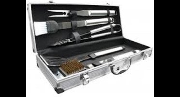 Gusta® 6-delige Barbecue Gereedschap Set in Roestvrij Staal RVS - BBQ Grill Set met Aluminium Case