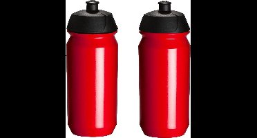 2 x Tacx Shiva Bidon - 500 ml - Zwart/Rood - Drinkbus