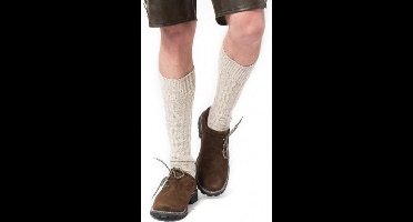 Haus Huberts - Tiroler Kniekousen lang - Gebroken Wit - Maat 43/46 - Tiroler Kousen - Oktoberfest heren - Tiroler Sokken - Oktoberfest Sokken