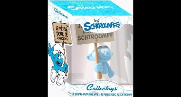 Smurfenbeeldje met bord - Plastoy smurfen figuurtje - 15 cm - Verzamelfiguur