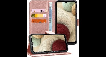 Hoesje geschikt voor Samsung Galaxy A12 - Book Case Kunstleer Pasjeshouder Rosegoud