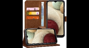Hoesje geschikt voor Samsung A12 - Book Case Kunstleer Wallet - Bruin
