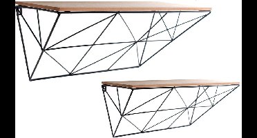 Wandpaneel Geometrische Planken 2 stuks - Set van 2 zwarte geometrische planken