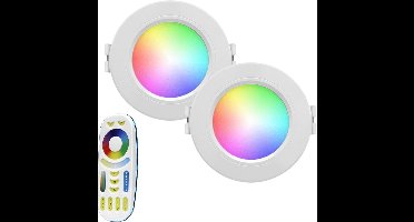 Milight RGBWW set met 2 led spots van 6 watt inclusief bediening