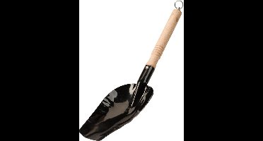 Kolenschep met Houten Handvat + Ophangring - 19 x 12cm - Zwart