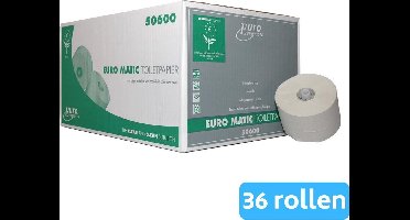 Euro Products | Toiletpapier 1-laags | Doppenrol | Recycled wit | 36 x 150 meter